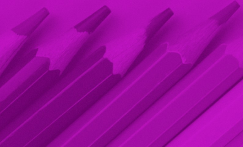 Pencils lined up